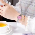 thumbnail image 4 of Reloj de pulsera con esfera de cuarzo para mujer simple de moda de ocio (rosa), 4 of 4
