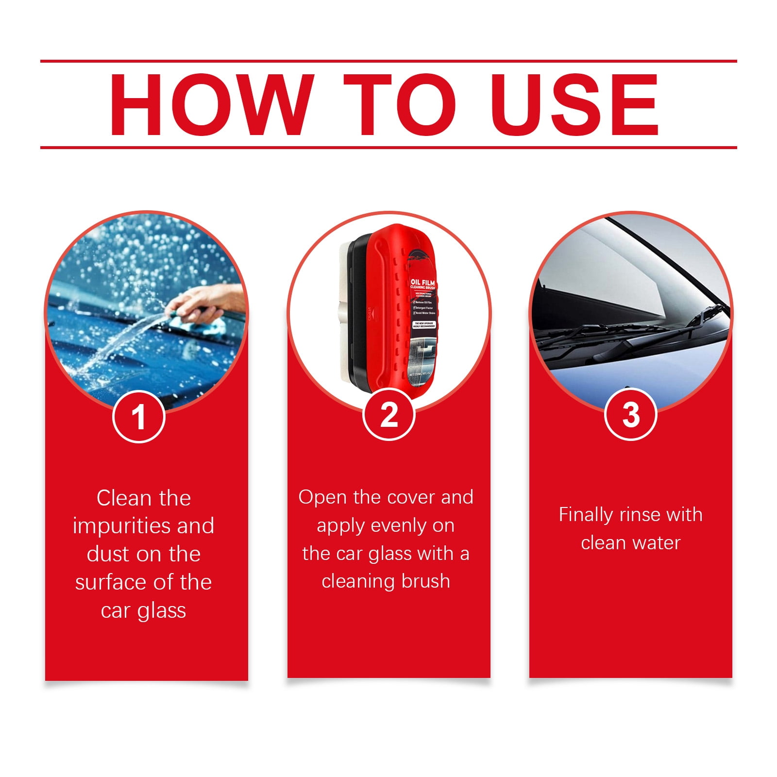 Alvantor Car Cleaning Brush Oil Film Remover for Windshield Clarity, 4 fl.oz