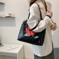 thumbnail image 3 of Bolso de hombro con forma de corazón para mujer bolso de mano diario de gran capacidad para mujer (negro), 3 of 6