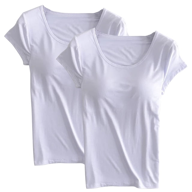 Pijama de manga corta para mujer, 2 piezas, color liso, cuello redondo, manga corta, con copa acolchada, ropa de casa, pijama de manga corta, pijama para mujer