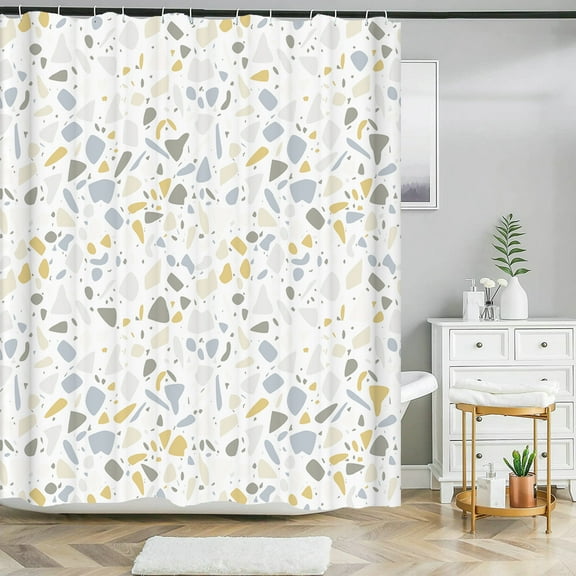 Small St Printed Shower Curtain Pebble Spots Pattern Bath Curtain Waterproof Bat