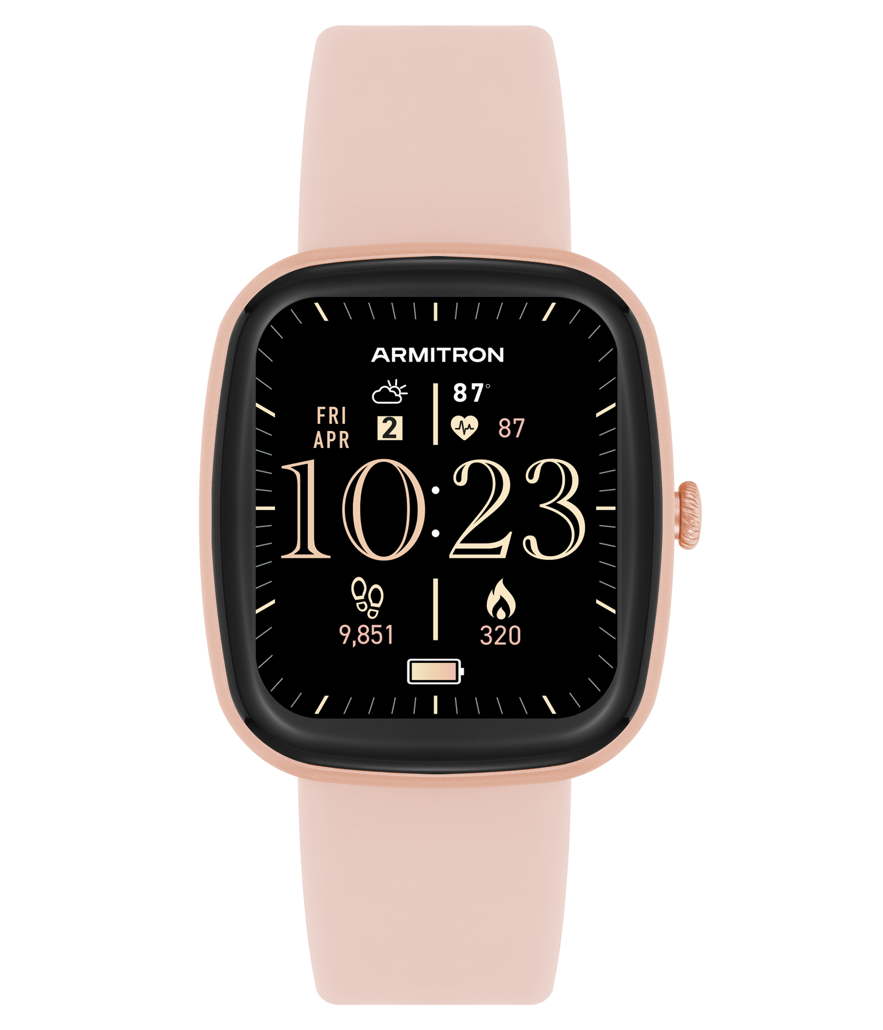 Armitron Connect - Unisex Eclipse Smartwatch - Make and Receive Calls - Beige Silicone Band