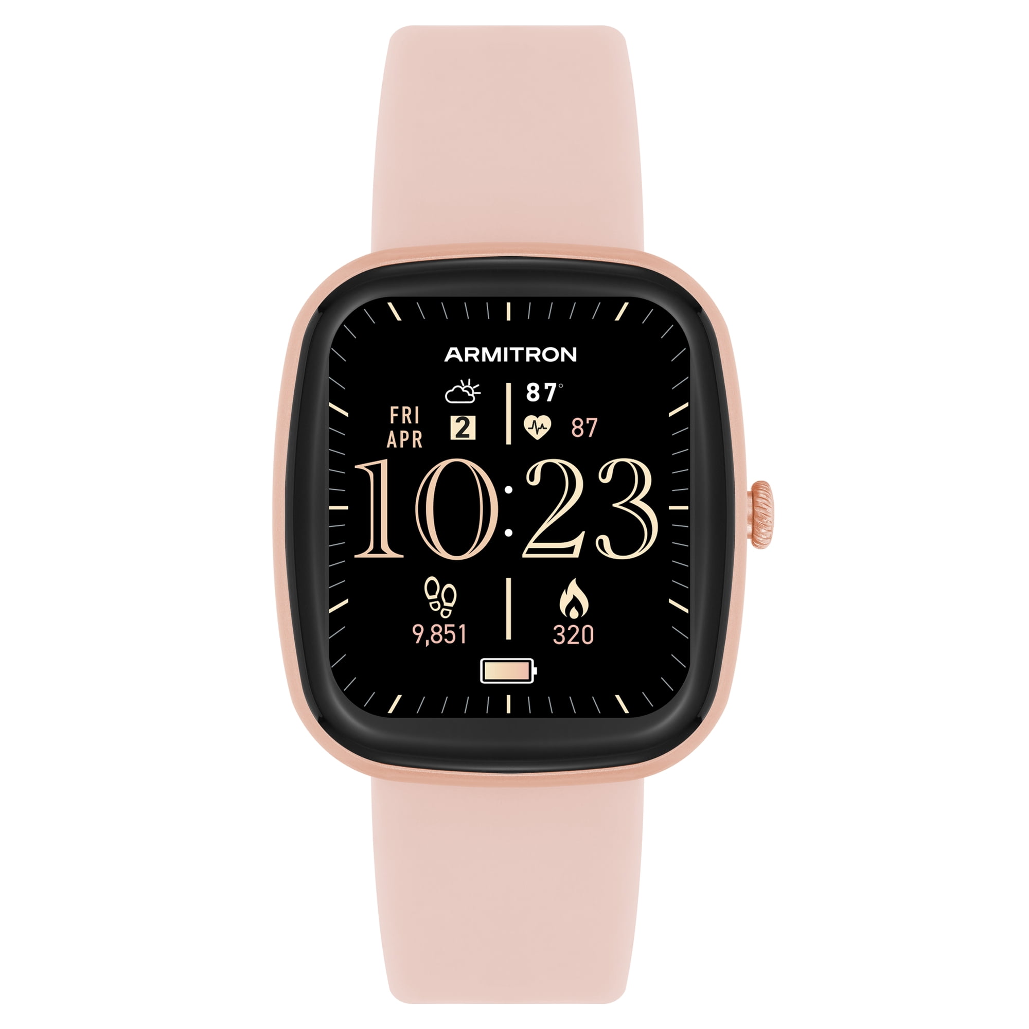 Armitron Connect - Unisex Eclipse Smartwatch - Make and Receive Calls - Beige Silicone Band