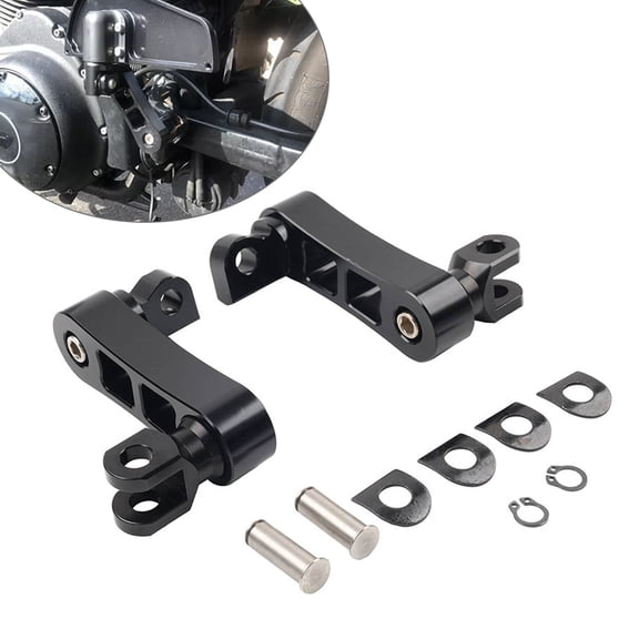 NS 1 Pair Aluminum Hardware Foot Peg Mount ExteNSioNS Black for Dyna with male mount support foot pegs