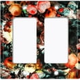 thumbnail image 6 of Metal Light Switch Plate Outlet Cover Colorful Floral Garden Wallpaper ROS033, 6 of 13