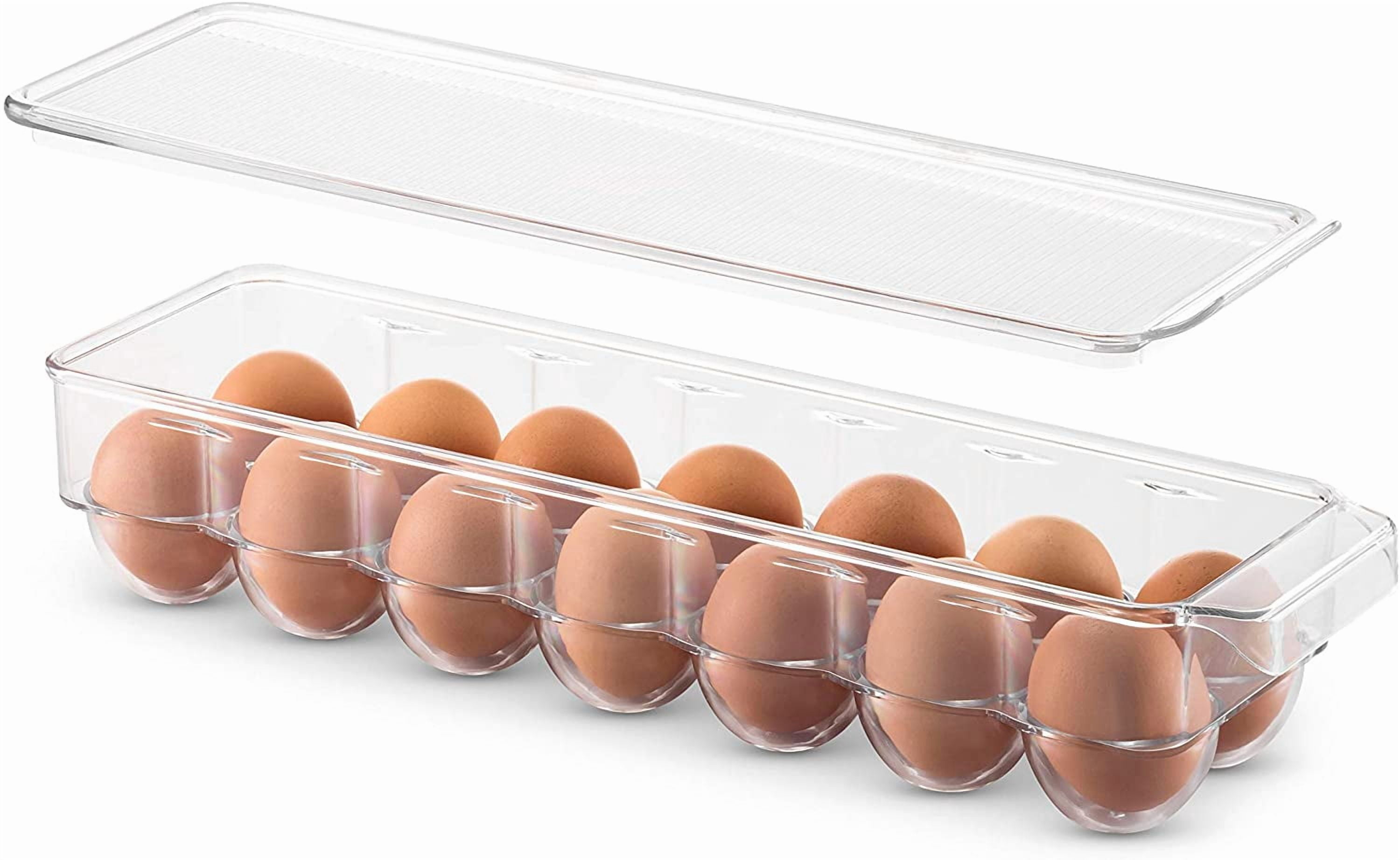 Set Of 8 Refrigerator Pantry Organizer Bins - Clear Food Storage Baskets for Kitchen, Countertops, Cabinets, Fridge, Freezer, Bedrooms, Bathrooms - Stackable Plastic Household Storage Containers