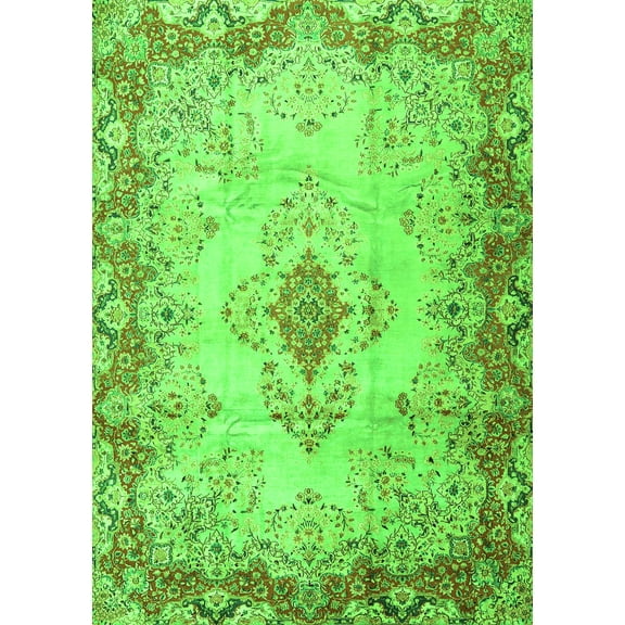Ahgly Company Indoor Rectangle Persian Green Traditional Area Rugs, 5' x 7'