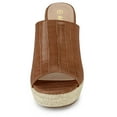 thumbnail image 2 of BLISSFUL STEP Women's Slip-On Platform Wedge Heel Wedge Sandals, 2 of 6