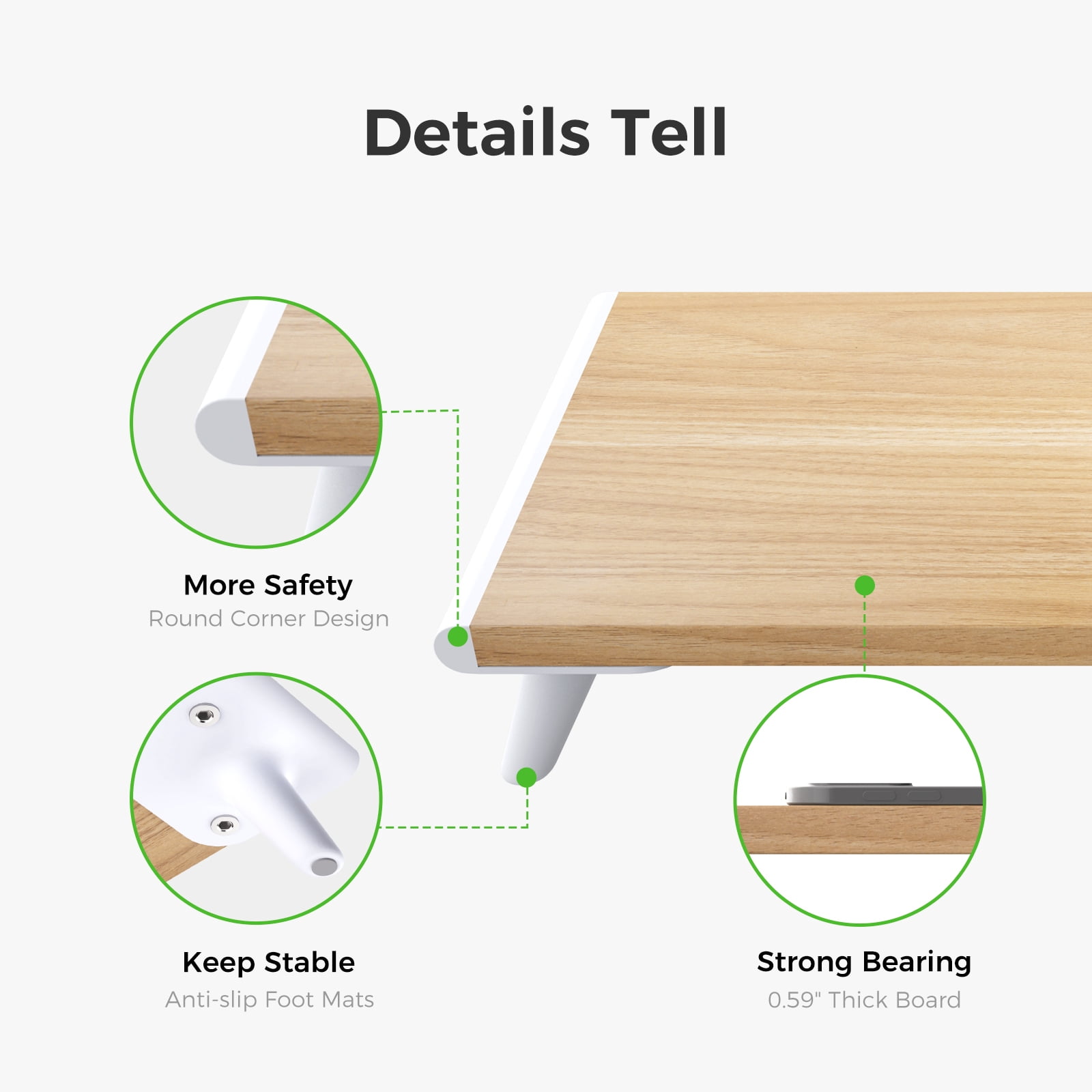 LOUKIN Dual Monitor Stand Riser for Desk, 17.32"*9.84" Large Computer Stand for 2 Monitors With Length&Angle Adjustable
