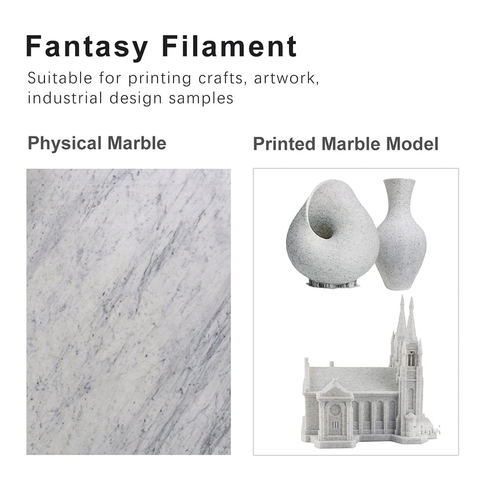 Marble Pattern Filament 1.75mm 3D Printer Filament Stone Like Material 1kg 3d Printing Temperature 240-260 Degrees