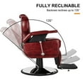thumbnail image 4 of Artist hand Red Barber Chair Hydraulic Reclining Heavy Duty Salon Hair Styling 360°Tattoo Beauty Equipment, 4 of 14