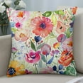 thumbnail image 4 of Heduofu  Watercolor Pink Flowers Throw Pillow Covers Floral Botanical Seamless Pattern Art Painting Square Pillowcases for Home Decor Sofa Car Bedroom Pillow case  18x18in, 4 of 5