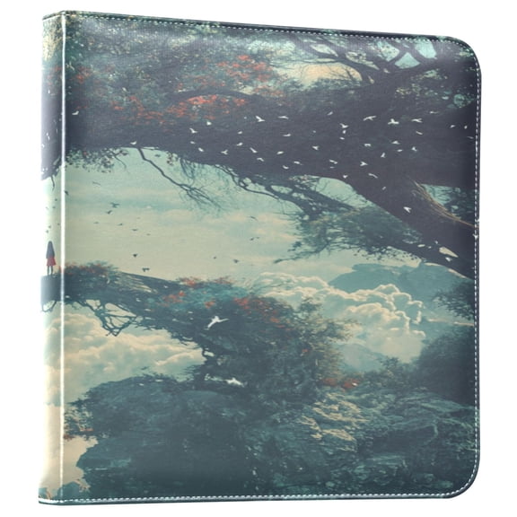 WOBOGO A Giant Tree in The Sky Photo Albums 20 pages large capacity DIY self-adhesive page PU leather cover for family wedding anniversary baby vacation photos 24×11.8in