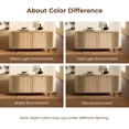thumbnail image 3 of LuxenHome Light Oak Finish Engineered Wood 2-Door 58-Inch Wide Buffet Cabinet, 3 of 10