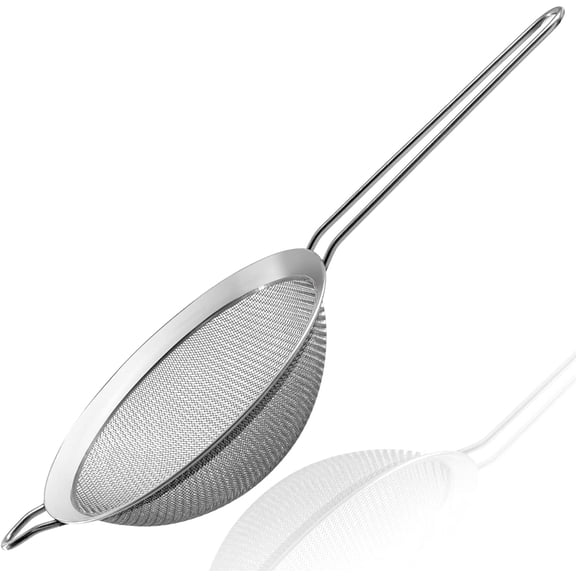 Food Strainer,Stainless Steel Strainers with Sturdy Handle,Fine Mesh Strainer,Metal Sieve for Kitchen Food,Rice,Quinoa,Tea