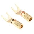thumbnail image 1 of 2x Y/U Type Plated Copper Banana Plug Screw Spade Audio Cable Connector, 1 of 7