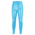 thumbnail image 1 of GYRATEDREAM Girls Shiny Wet Look Leggings Kids Liquid Metallic Dance Footless Tights Pants 4-10 Years, 1 of 4