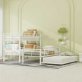 thumbnail image 2 of Euroco Metal Twin Triple Bunk Bed with Trundle, Convertible 4 Beds in One Bunk for Kids, White, 2 of 13