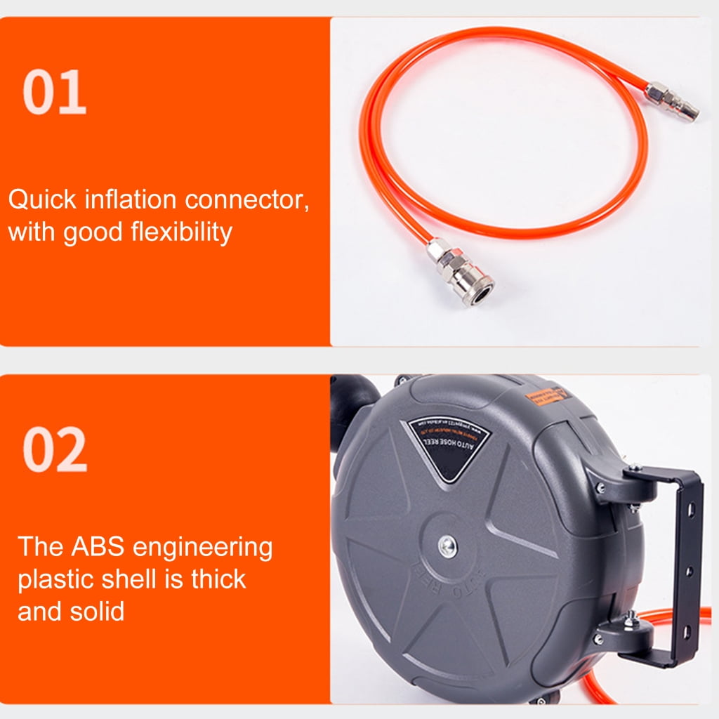 Automatic Retractable Hose Reel Water Tube Rack Car Wash Garden Irrigation