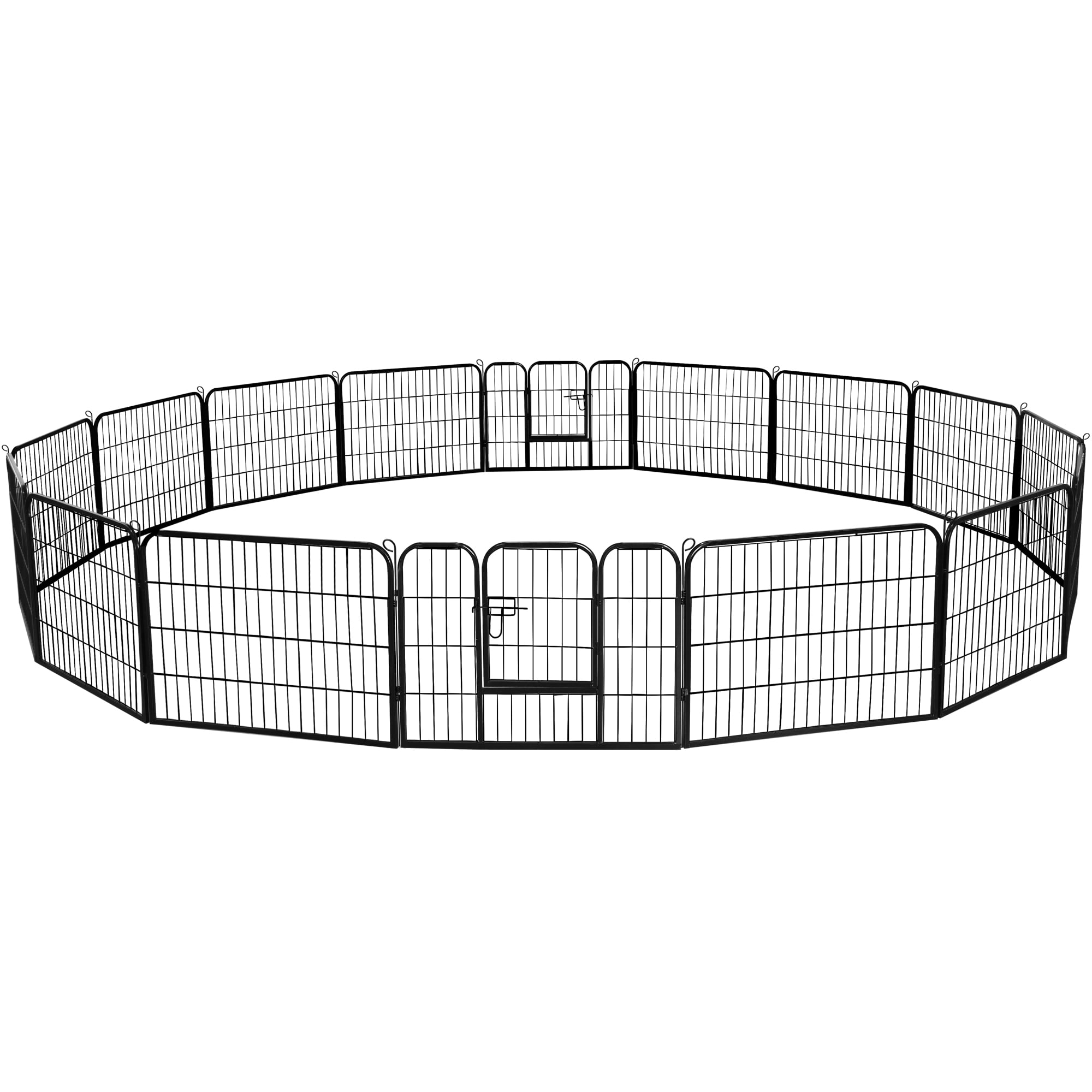 Yaheetech 24''H 32 Panels Metal Dog Playpen Outdoor Indoor Fence Pen