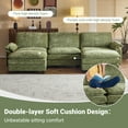 thumbnail image 3 of Ktaxon 120" W Sectional Sofa U Shaped Couch with Double Chaise Chenille Sleeper Set with 3 Oversized Seats Olive Green, 3 of 10