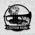 thumbnail image 4 of Craftnamesign Custom Cornet Musical Instrument Metal Wall Art LED Light, Cornet Player Name Sign, 4 of 5