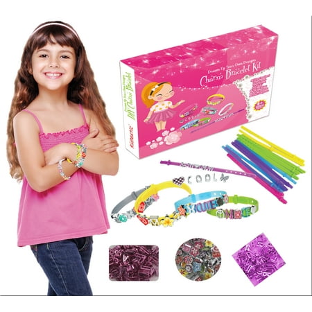 Kidtastic Bracelet Making Kit – DIY Kits for Girls – Makes 12 Bracelets – Super Fun, No Mess, No Glue & No Tools! – Best Christmas / Birthday Gift – Cool Craft Set with Letters, Flowers, & (Best Diy Jewelry Blogs)