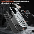 thumbnail image 4 of ELEHOLD Magnetic Case for Samsung Galaxy S24 FE, Military Grade Shockproof Rugged Case Built-in Metal Camera Cover with Stand,Gray, 4 of 7