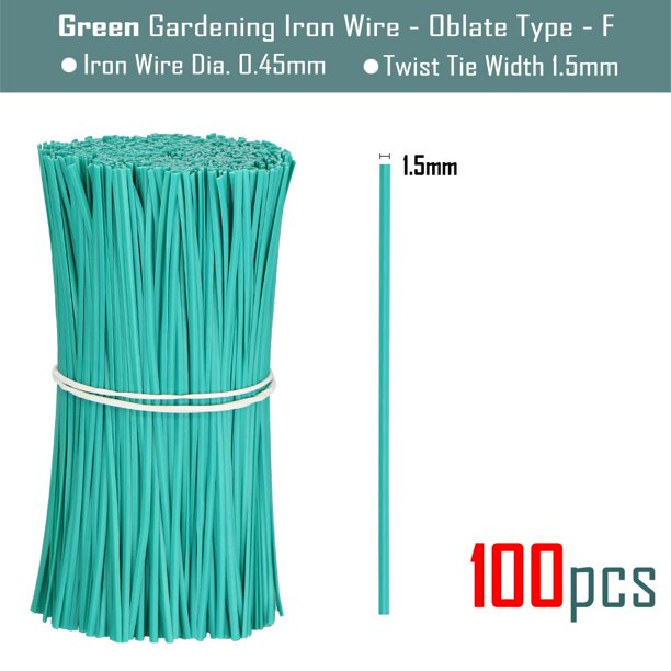 100 Uds. Bridas para cables de jardinería oblata, bridas de alambre de hierro reutilizables para flores, plantas, vides trepadoras, cuerdas fijas recubiertas multifunción Tan Jianjun unisex