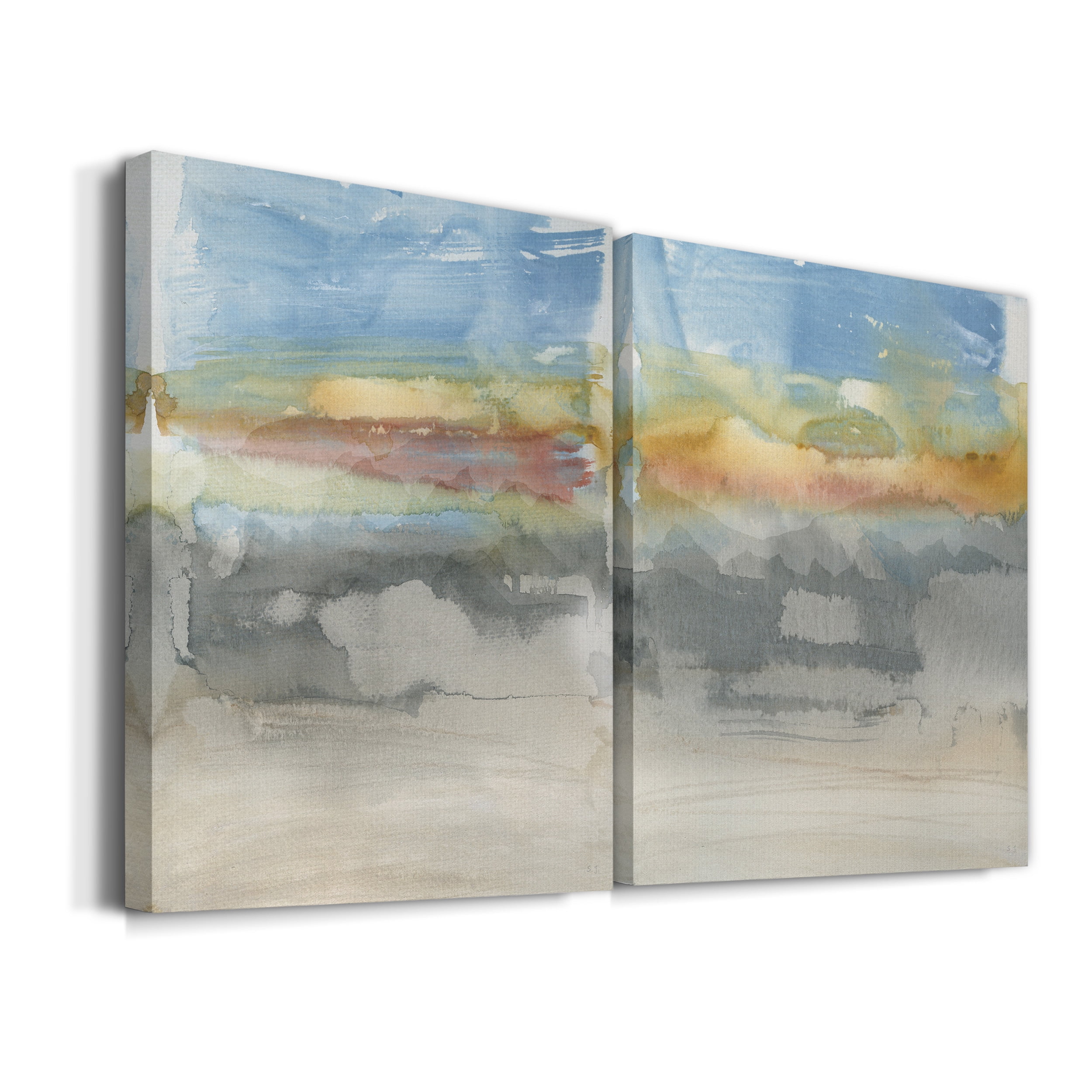 High Desert Sunset I Premium Gallery Wrapped Canvas - Ready to Hang - Set of 2 - 18 x 27 Each
