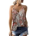 thumbnail image 1 of Gibobby Mujeres Verano Cuello en V Boho Estampado floral Camisetas sin mangas Casual Camisas sin mangas Camis(Naranja,XG), 1 of 5