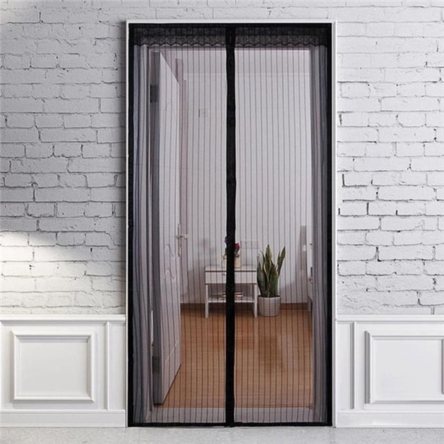 Puerta de malla magnética de fibra de vidrio, cortina de malla para puerta de Patio con imán grande de 110x210cm, gancho para marco de apertura de puerta