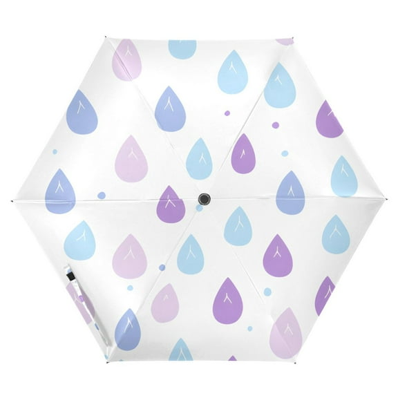 ALAZA Raindrops UPF 50  Compact Folding Umbrella for Rain Travel Umbrella Packable
