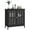 Black, variant on kleankin Modern Kitchen Storage Sideboard with Clear Doors and Shelves