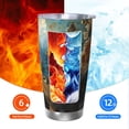 thumbnail image 6 of Bingfone Owl Globe Sculpture for 20 Oz Stainless Steel Travel Mug Double Wall Water Coffee Cup for Home,Office, Outdoor Works Great for Ice Drinks and Hot Beverage-Straw Three-piece Set, 6 of 8