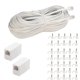 thumbnail image 1 of Cable de extensión para teléfono LanSensu de 30 m con conector RJ11, color blanco, 1 of 8