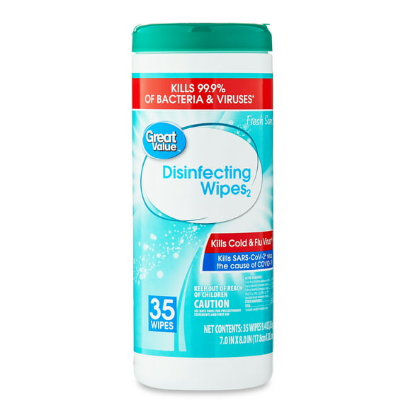 Great Value Fresh Scent Disinfecting Wipes, 35 Count