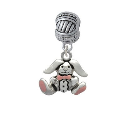 Easter Egg Bead - Sitting Bunny with Easter Egg - Large Rope with Cross Beads Charm Bead