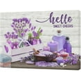 thumbnail image 5 of Purple Lavender Bathroom Wall Art Rustic Lavender Bathroom Pictures for Wall Farm Flowers Purple Candles Canvas Painting Farmhouse Framed Artwork for Bathroom Spa 12"x16", 5 of 6