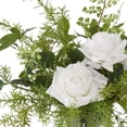 thumbnail image 2 of K&K Interiors 20.5" Real Touch Diamond White Rose Flower Arrangement in Faux Water Glass Vase for Mother's Day, 2 of 5