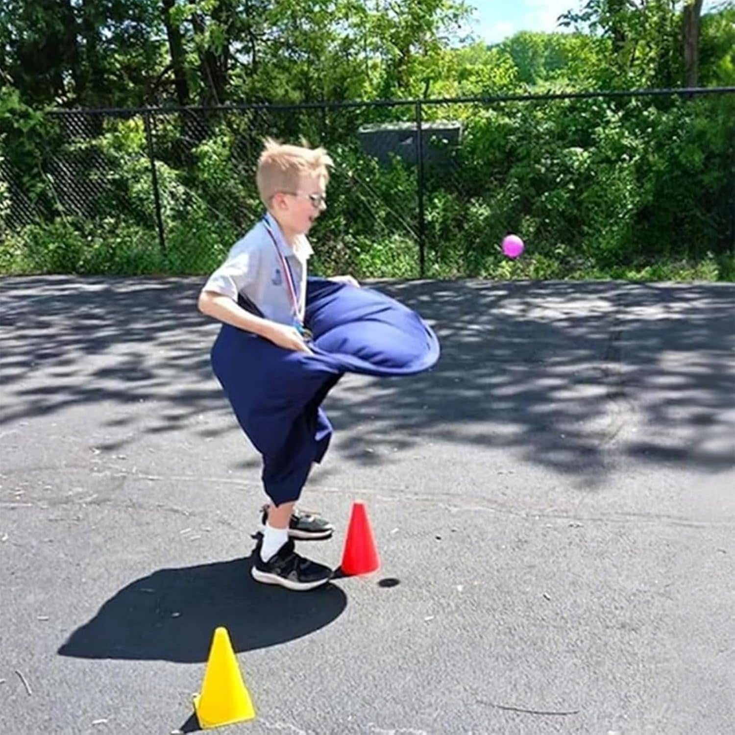 Granny Pants Yard Game, 2Pcs Granny Pants Outdoor Game with 4 Bouncy Balls and Pump, Giant Outdoor Tossing Games for Adults & Family Backyard Parties
