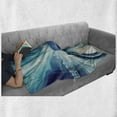 thumbnail image 6 of Abstract Soft Flannel Fleece Throw Blanket, Train Yurikamome Tokyo Modern Landscape at Night Work of Art, Cozy Plush for Indoor and Outdoor Use, 50" x 60", Blue White and Dark Blue, by Ambesonne, 6 of 6