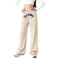 thumbnail image 4 of shqvo Girls Sweatpants City Letter Printed Baggy Joggers Pants Athletic Drawstring Elastic Waisted Pants for Kids Teens with Pocket Trendy Trousers, 4 of 5