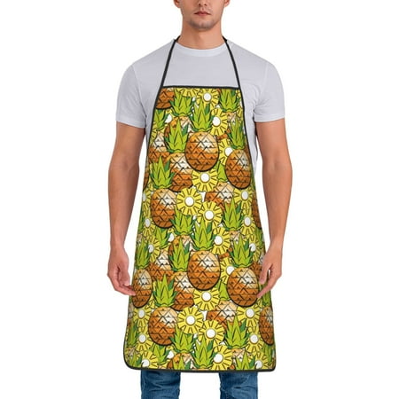 

Xecao Tropical Summer Fruit Print Funny BBQ Chef Aprons for Men Women Adjustable Kitchen Cooking Aprons with Pocket Waterproof Oil Proof No Pilling Fading