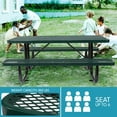 thumbnail image 5 of 72.5" Steel Picnic Table, Rectangular Outdoor Picnic Table with Benches and Umbrella Pole, Heavy Duty Picnic Table for Park, Campground, Garden, Patio, Green, 5 of 7
