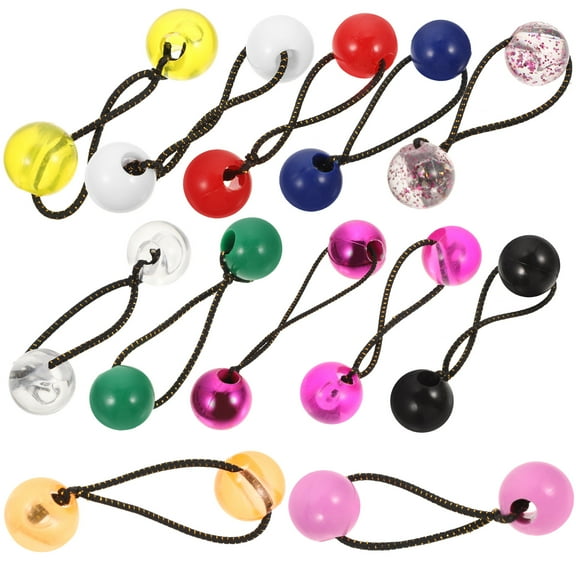 24 Pcs Toddler Hair Ties Hair Tinsel for Kids Cute Ponytail Holders Ball Hair Ties Colorful Kids Hair Ties with Balls Ponytail Double Bead Rope Hair Rope Hair Accessories Plastic Child Toddler