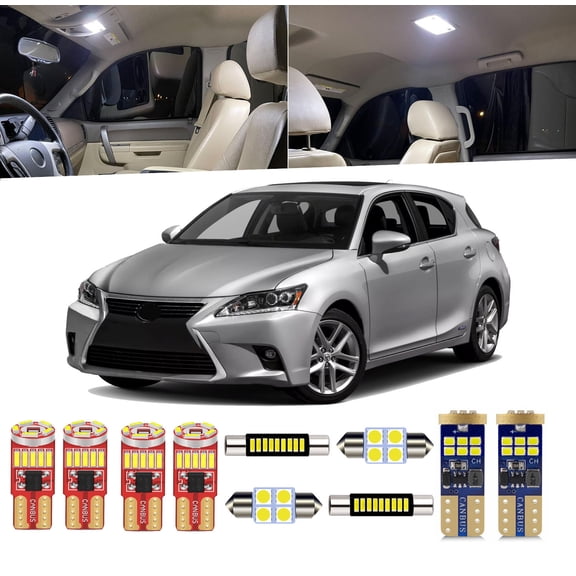 20 Piece Car Interior LED Lights Kit for Lexus CT200h 2011-2017 Interior LED Light Bulbs Packag Kit License Plate Light Bulb Install Tool