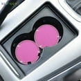 thumbnail image 5 of BadPiggies Pack of 2 Vehicle Bling Cup Holder Insert Coasters Anti Slip Universal 2.75" Silicone Crystal Rhinestone Coasters Car Interior Accessories (Pink), 5 of 10