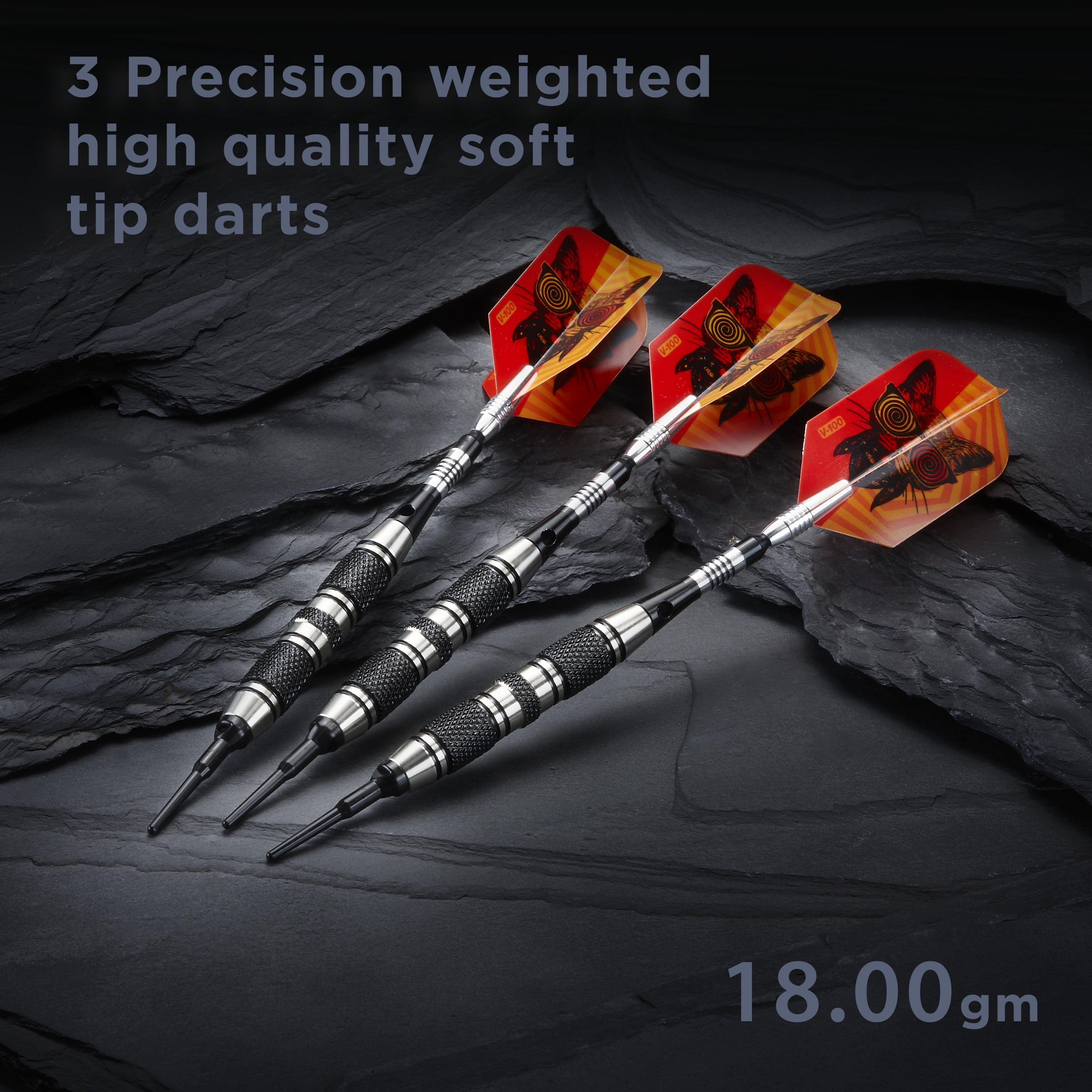 Viper The Freak Soft Tip Dart Set, 3 Knurled Rings Barrel, 18 Grams
