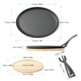 thumbnail image 2 of HAWOK Cast Iron Fajita pan with Bamboo Tray and Handle Set of 4, 2 of 6